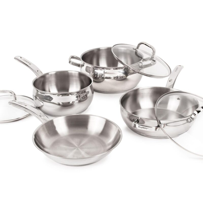 BergHOFF Belly Shape 7-pc. Stainless Steel Cookware Set with Glass Lids - Image 2