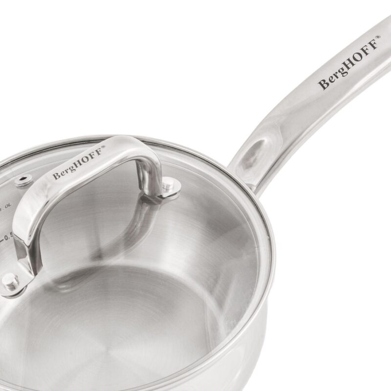 BergHOFF Belly Shape 7-pc. Stainless Steel Cookware Set with Glass Lids - Image 5