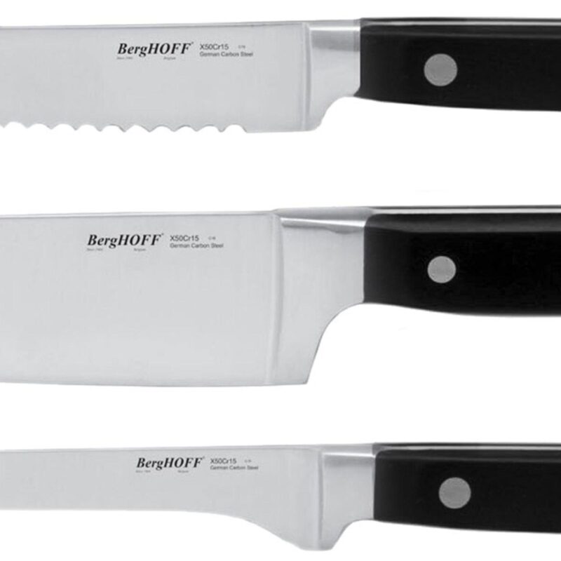 BergHOFF Essentials Contempo 6-Piece Stainless Steel Knife Set with Wood Case - Image 3