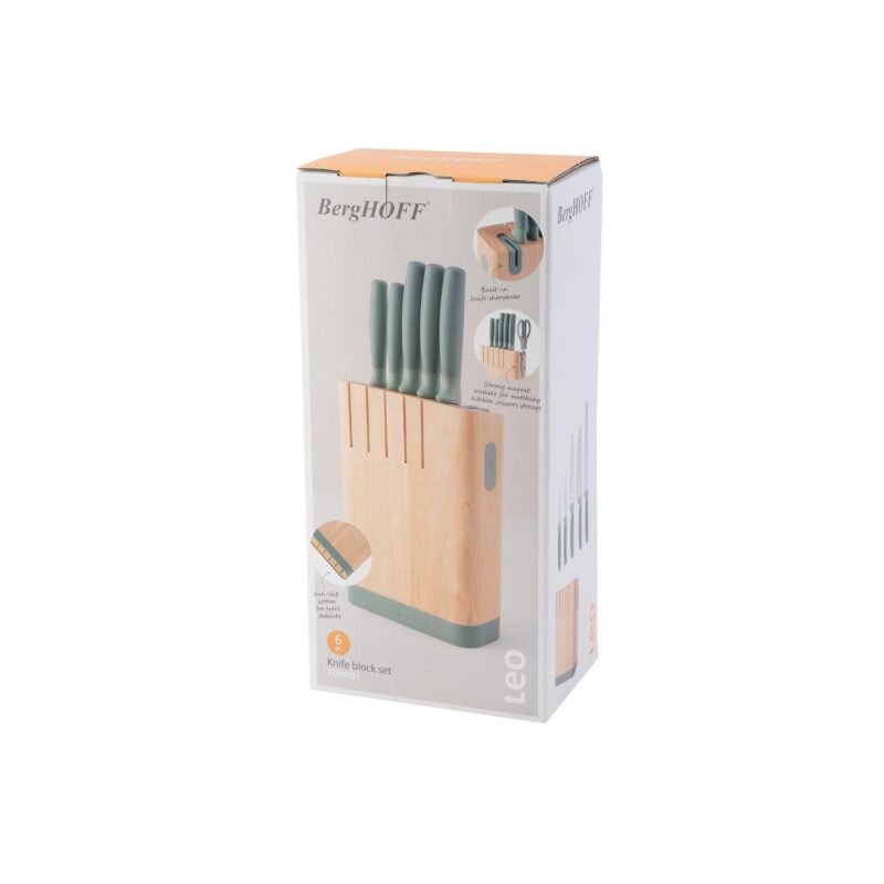 BergHOFF Leo Forest Stainless Steel 6-piece Knife Block Set - Image 3