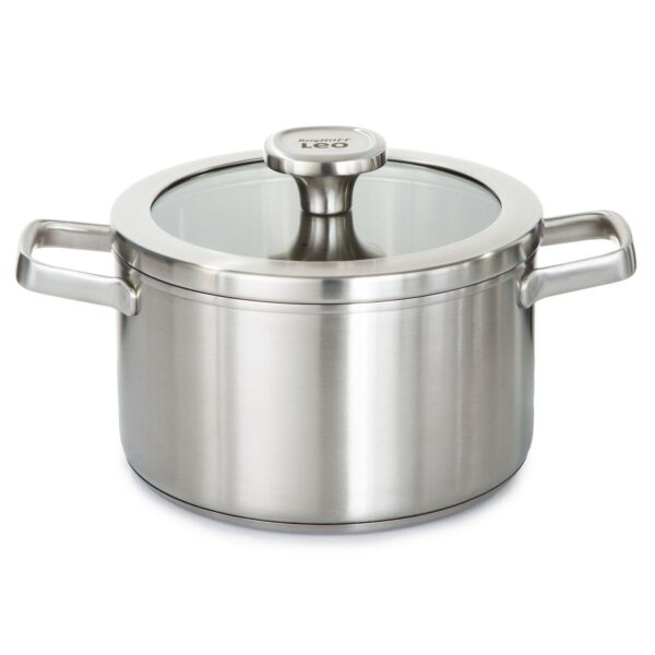 BergHOFF Leo Graphite Recycled 18/10 Stainless Steel Stockpot with Glass Lid