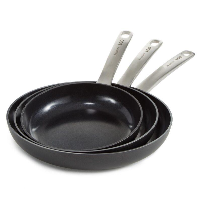 BergHOFF Leo Graphite 3 pc Nonstick Ceramic Frying Pan Set - Image 6