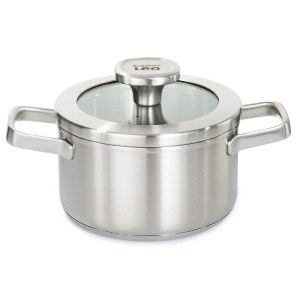 BergHOFF Leo Graphite Recycled 18/10 Stainless Steel Stockpot with Glass Lid