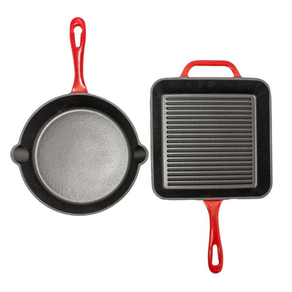 BergHOFF Neo 2 pc Cast Iron 10  Fry and Grill Pan Cookware Set