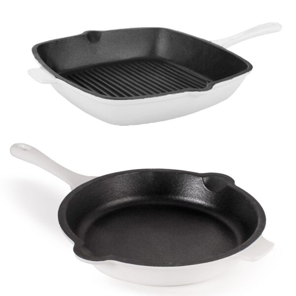 BergHOFF Neo 2-pc. Cast-Iron Frypan and Grill Pan Set