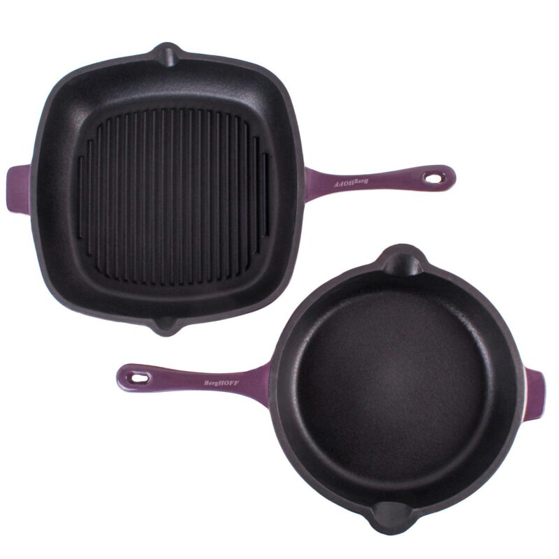 BergHOFF Neo 2-pc. Cast-Iron Frypan and Grill Pan Set - Image 3