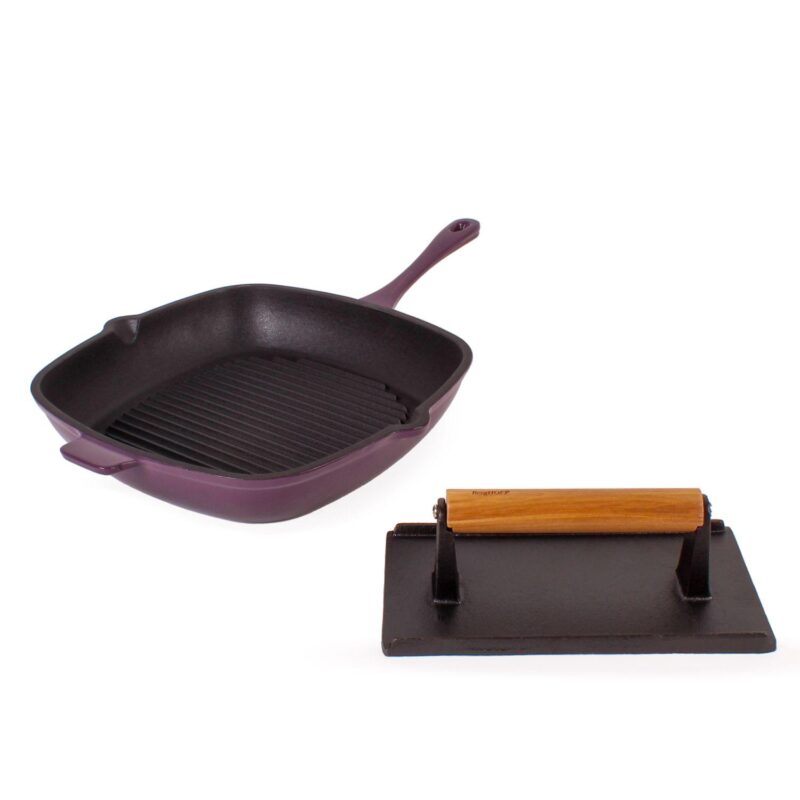 BergHOFF Neo 2-pc. Cast-Iron Grill Pan and Bacon/Steak Press Set - Image 12
