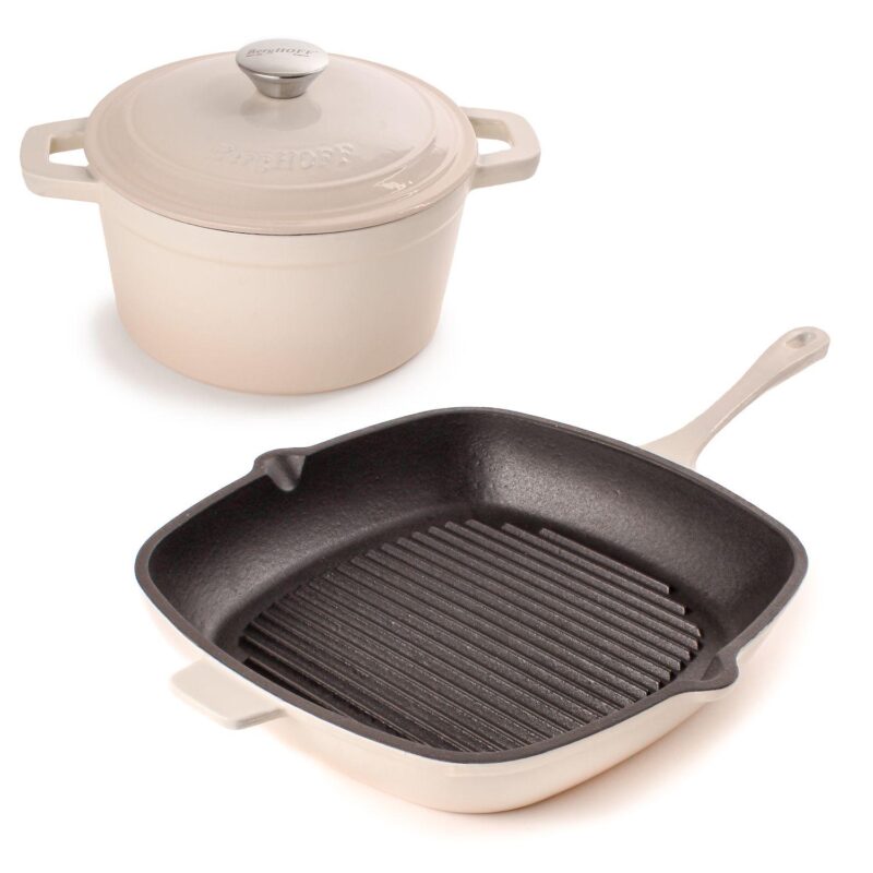 BergHOFF Neo 3 pc Cast Iron Cookware Set, Grill Pan and Round Dutch Oven - Image 7