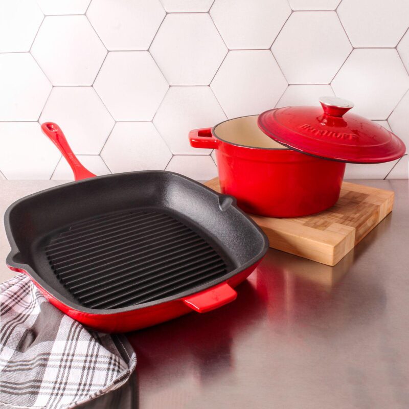 BergHOFF Neo 3-pc. Cast-Iron Dutch Oven and Grill Pan Set - Image 2