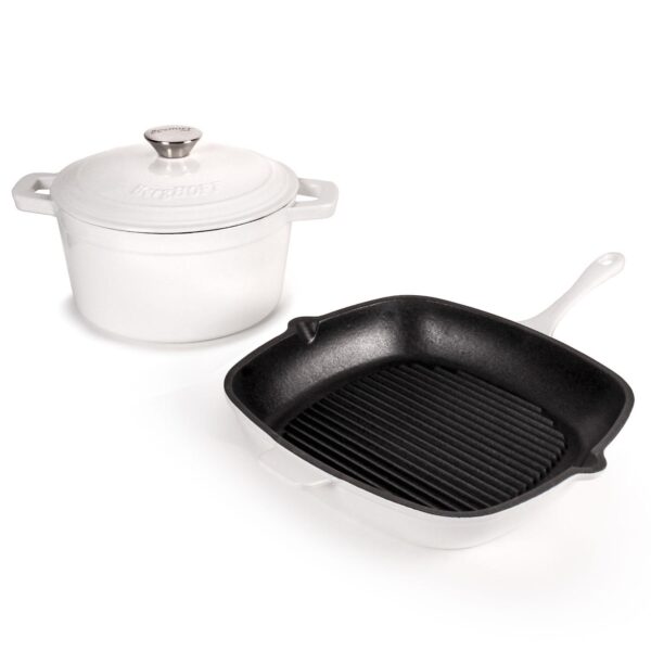 BergHOFF Neo 3-pc. Cast-Iron Dutch Oven and Grill Pan Set