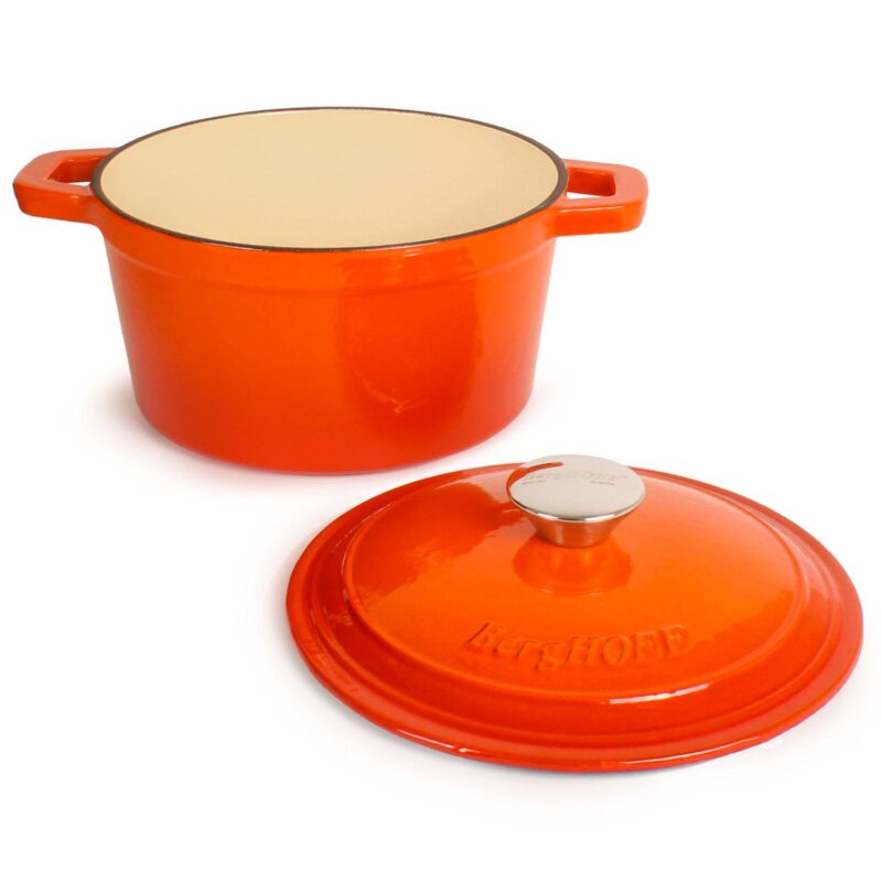 BergHOFF Neo 3 pc Cast Iron Cookware Set, Grill Pan and Round Dutch Oven - Image 5