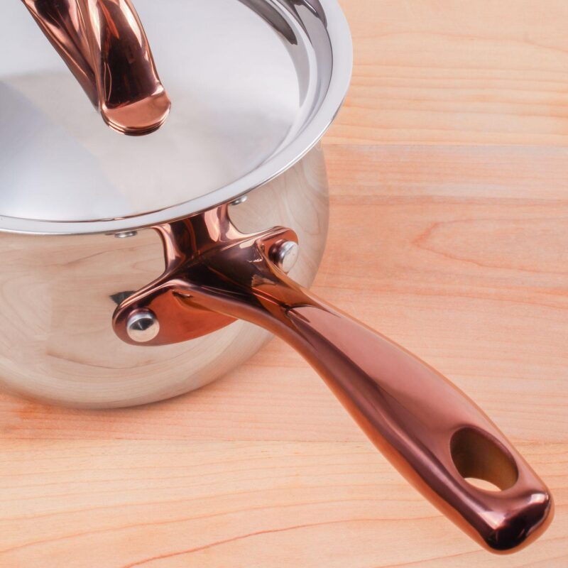 BergHOFF Ouro Gold 18/10 Stainless Steel 6.25  2.5qt. Saucepan with Stainless Steel Lid - Image 3