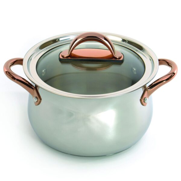 BergHOFF Ouro Gold 18/10 Stainless Steel 9.5  8.1qt. Stockpot with Glass Lid