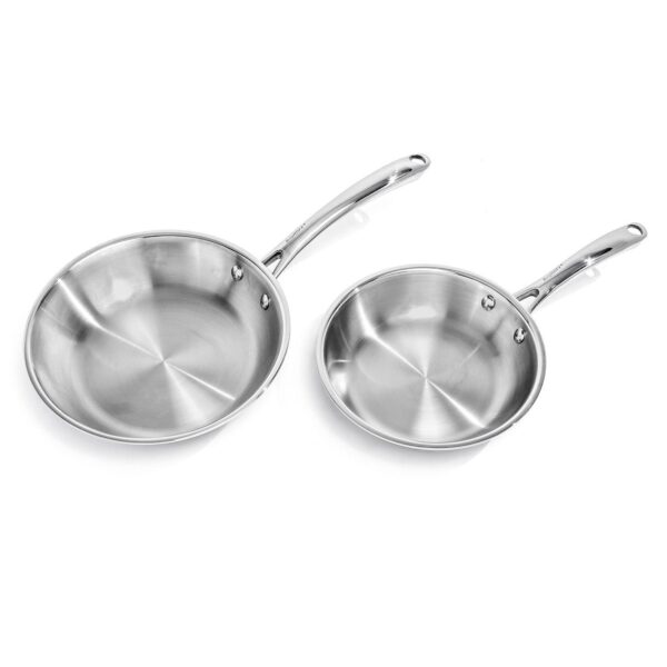 BergHOFF Professional 2 pc Tri-Ply 18/10 Stainless Steel Cookware Set, 8  and 10  Fry Pan