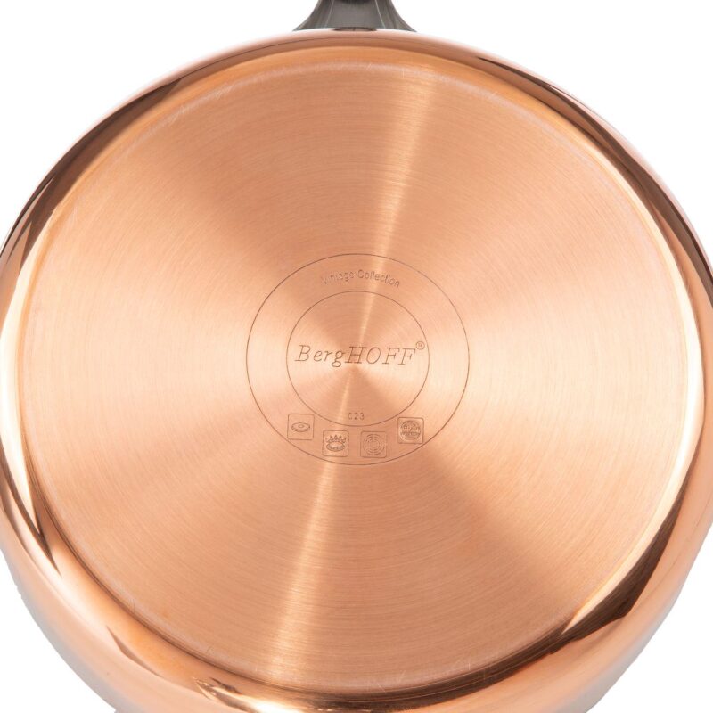 BergHOFF Vintage Tri-Ply Copper 9.5  5.75qt. Polished Stockpot with Lid - Image 6