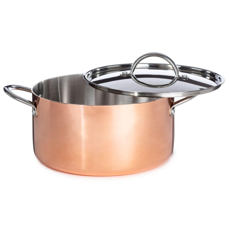 BergHOFF Vintage Tri-Ply Copper 9.5  5.75qt. Polished Stockpot with Lid - Image 4