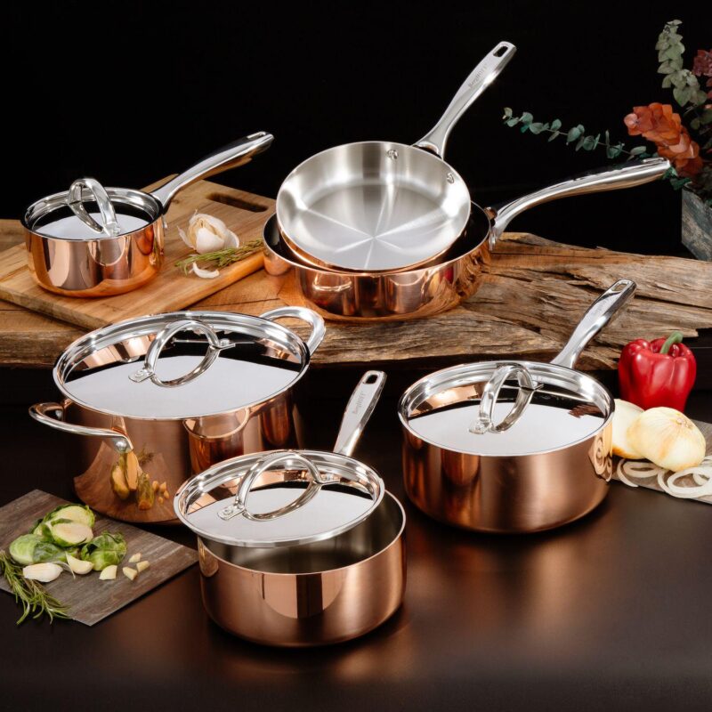 BergHOFF Vintage Tri-Ply Copper 9.5  5.75qt. Polished Stockpot with Lid - Image 3