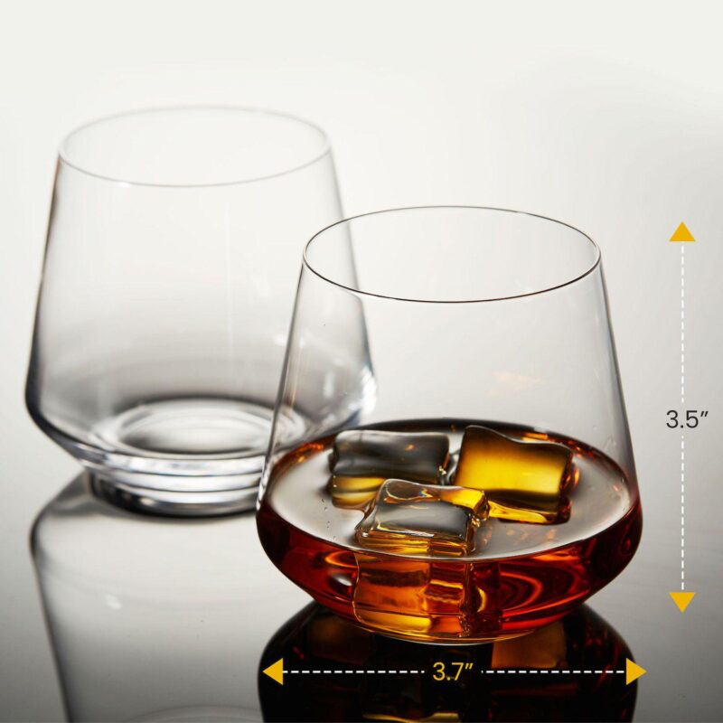 Berkware Lowball Whiskey Glasses - Tapered Whiskey Glasses (15.8oz) - Set Of 6 - Image 4