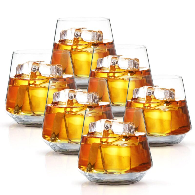 Berkware Lowball Whiskey Glasses - Tapered Whiskey Glasses (15.8oz) - Set Of 6 - Image 3
