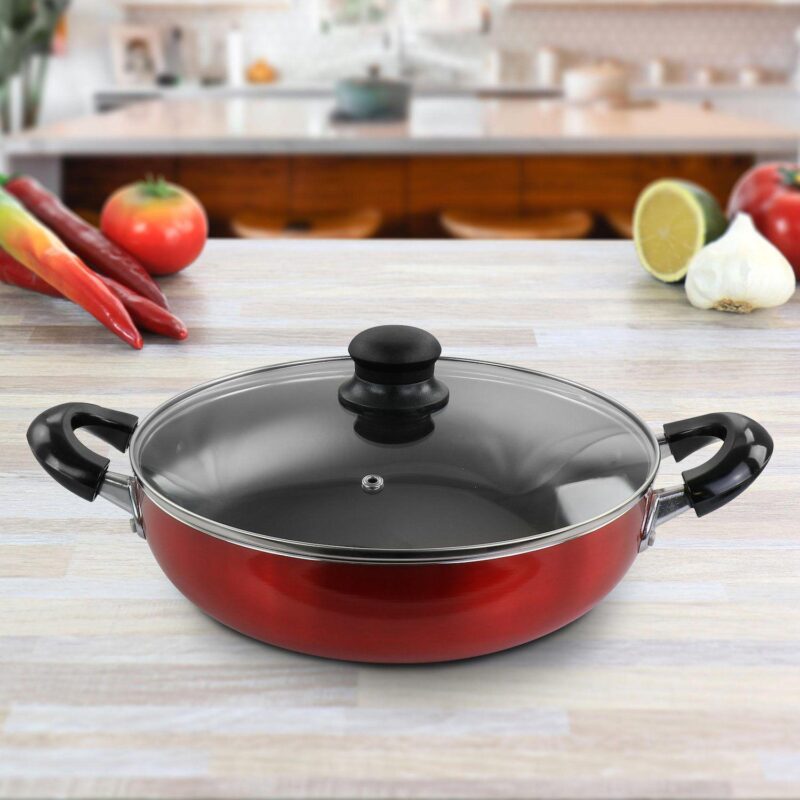Better Chef 10 Inch Aluminum Deep Frying Pan with Glass Lid - Image 5