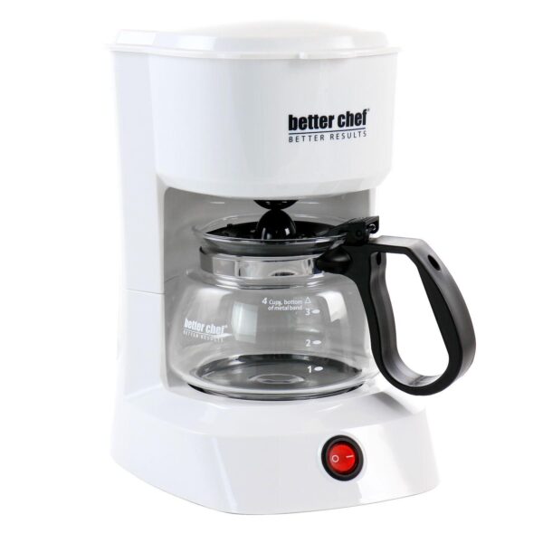 Better Chef 4 Cup Compact Coffee Maker with Removable Filter Basket