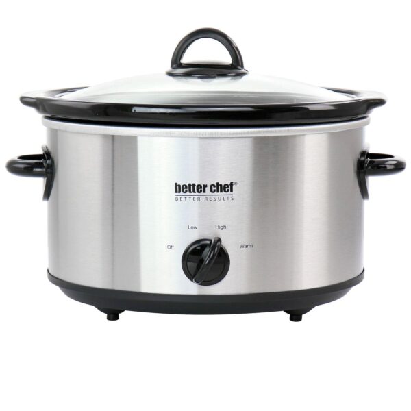 Better Chef 6 Quart Oval Slow Cooker with Removable Stoneware Crock