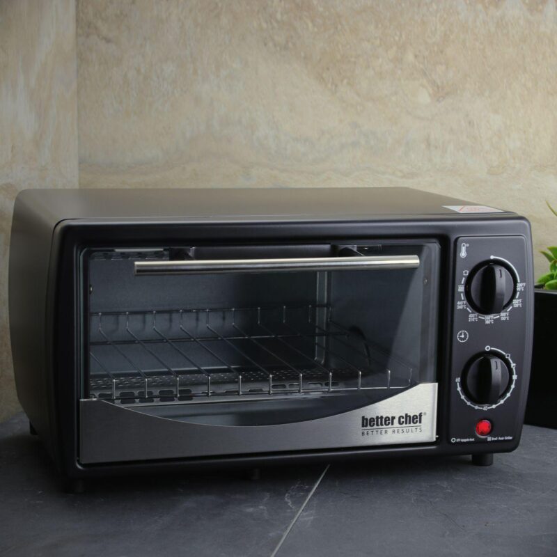 Better Chef 9 Liter Toaster Oven Broiler- Black with Stainless Steel Front - Image 5
