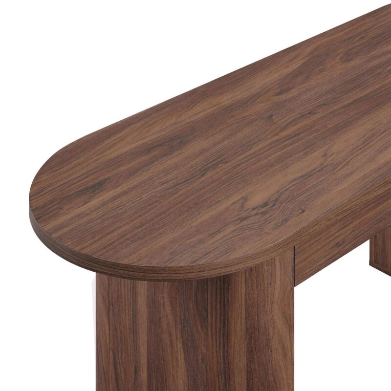 Better Homes and Gardens Juliet Oval Writing Desk, Walnut Finish - Image 8