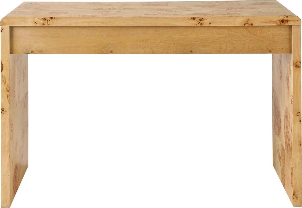 Better Homes and Gardens Burlwood Writing Desk with Two Drawers, Light Burl Wood Veneer - Image 4