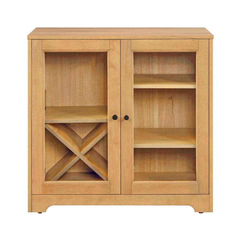 Better Homes and Gardens Aster Bar Cabinet with Solid Wood Frame, Natural Oak finish, by Dave and Jenny Marrs - Image 4