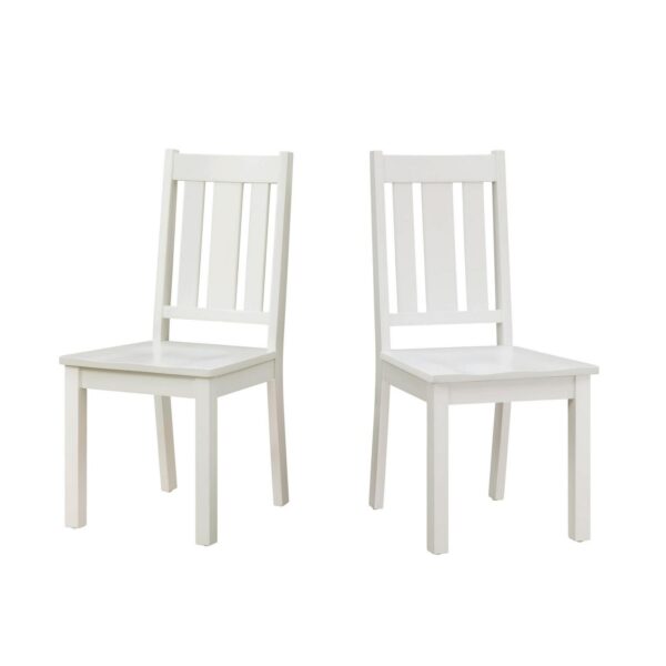 Better Homes and Gardens Bankston Wood Dining Chair, Set of 2, White, Indoor