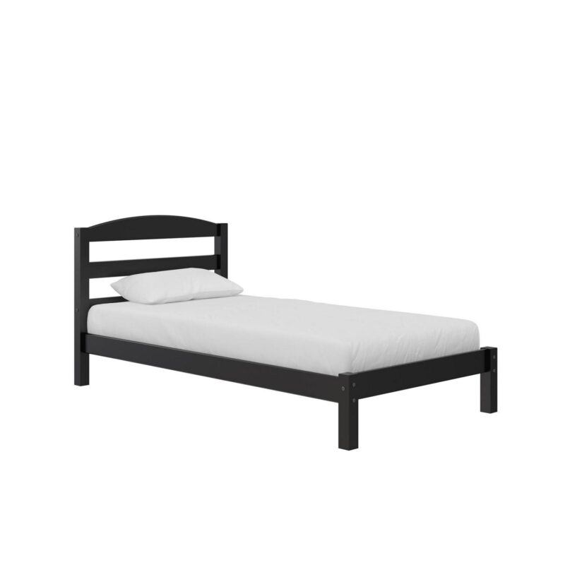 Better Homes and Gardens Leighton Kids Twin Size Bed, Wood Platform Bed Frame, Black - Image 2