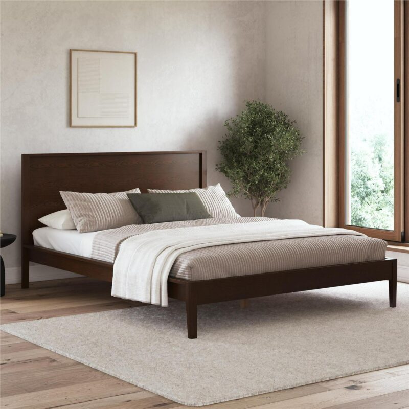 Better Homes and Gardens Ezra No Tool Bed, Queen, Walnut Finish - Image 3