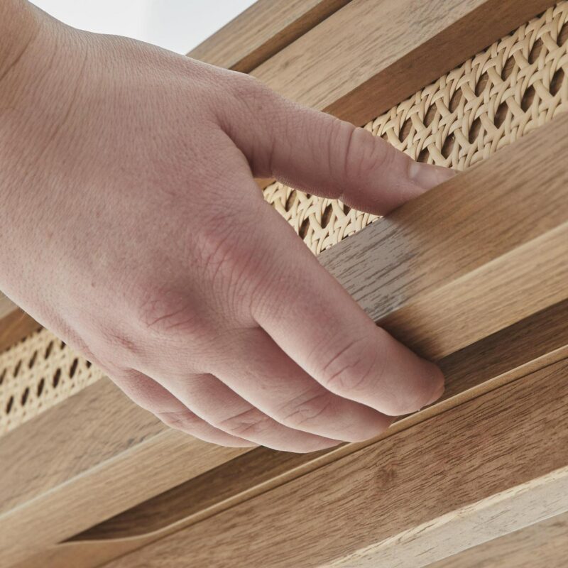 Better Homes and Gardens Springwood Caning Desk, Light Honey Finish - Image 9