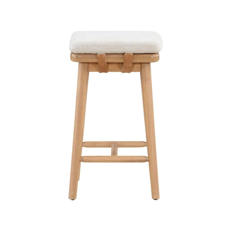Better Homes and Gardens Springwood Barstool, Set of 2, Light Honey Finish - Image 6