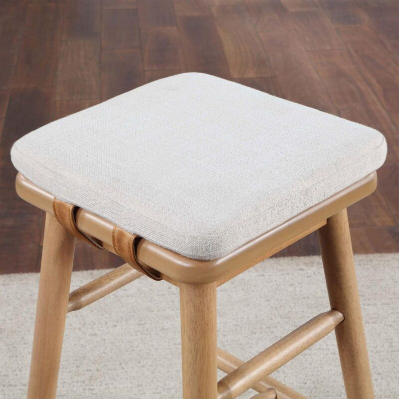 Better Homes and Gardens Springwood Barstool, Set of 2, Light Honey Finish - Image 3
