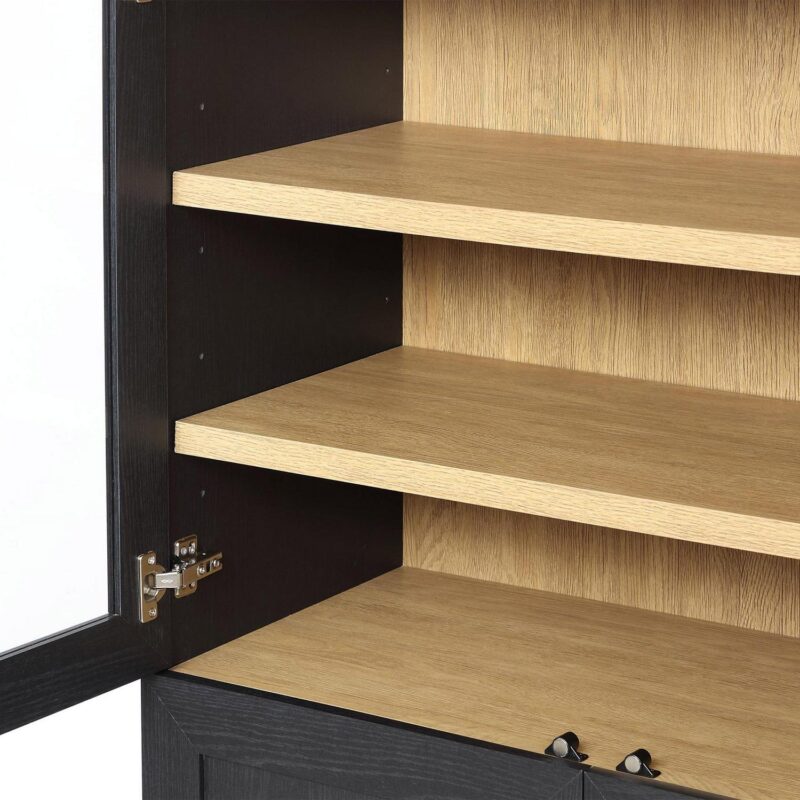 Better Homes and Gardens Juliet Kitchen Rounded Solid Wood Frame Arc Cabinet, Black Finish - Image 8