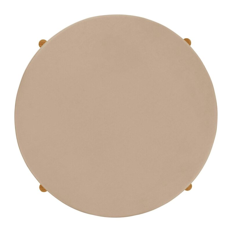 Better Homes and Gardens Springwood Round Storage Ottoman, Beige Velvet - Image 6