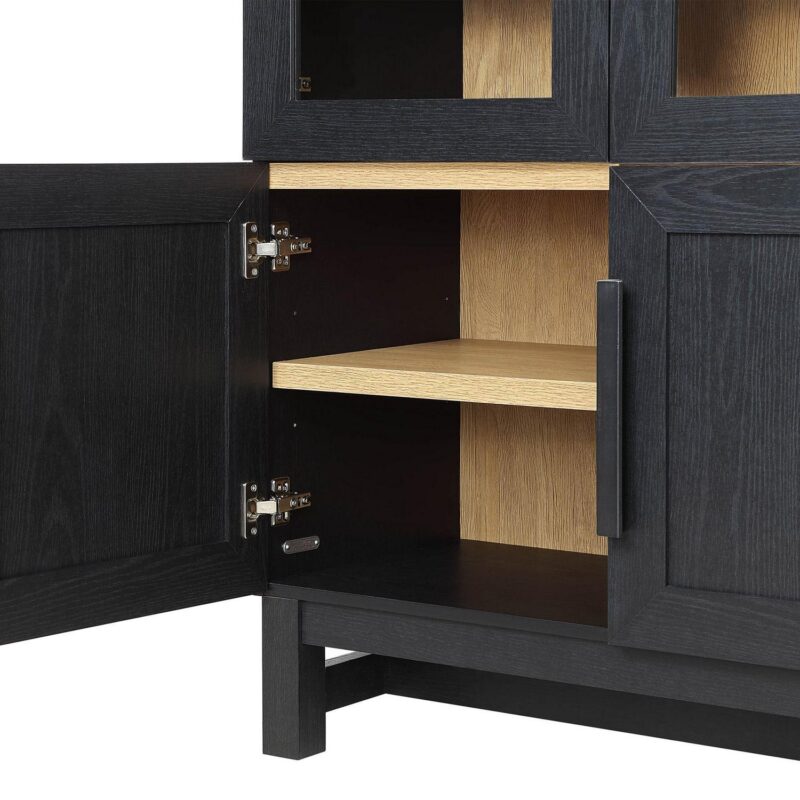 Better Homes and Gardens Juliet Kitchen Rounded Solid Wood Frame Arc Cabinet, Black Finish - Image 11