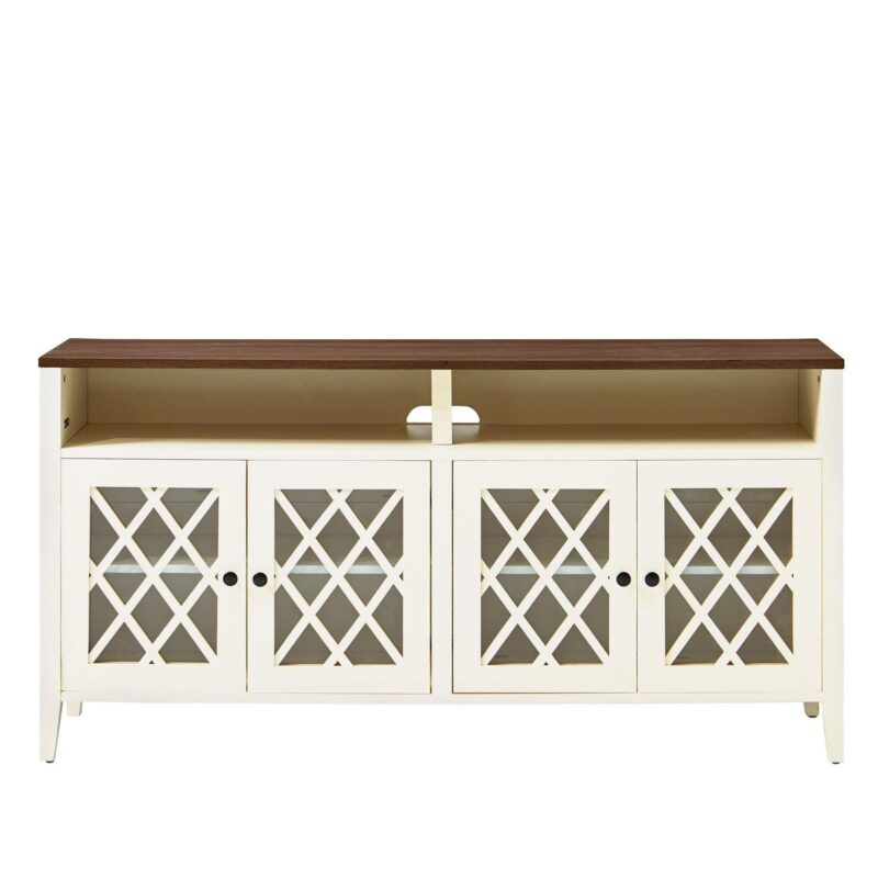 Better Homes and Gardens Trellis TV Stand for TVs up to 65 , Ivory/Walnut - Image 10