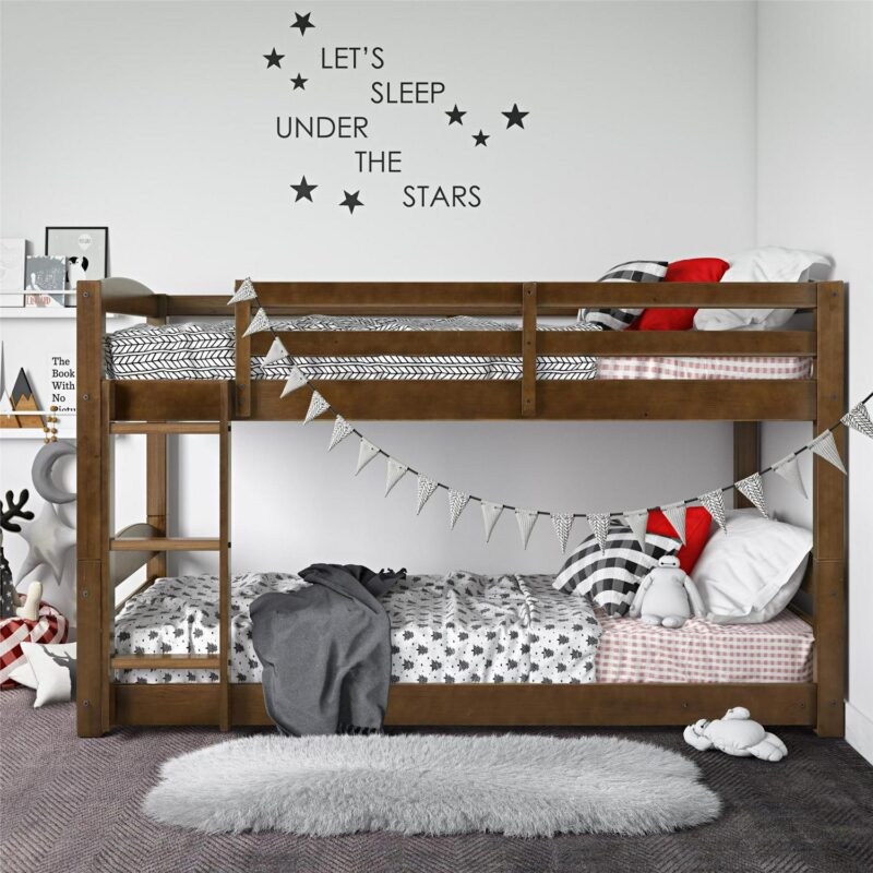 Better Homes and Gardens Tristan Twin-over-Twin Convertible Floor Bunk Bed, Mocha - Image 2