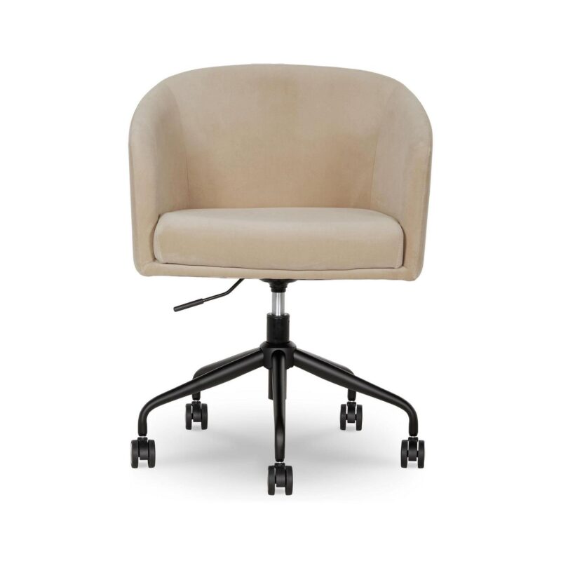 Better Homes and Gardens Wyatt Velvet Office Chair, Beige - Image 9