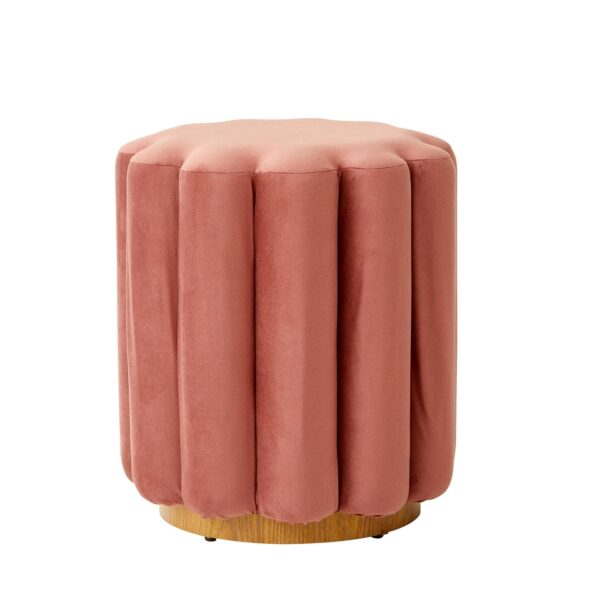 Better Homes and Gardens Lillian Velvet Tufted Ottoman, Rose