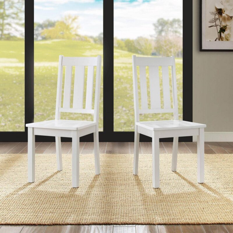 Better Homes and Gardens Bankston Wood Dining Chair, Set of 2, White, Indoor - Image 2