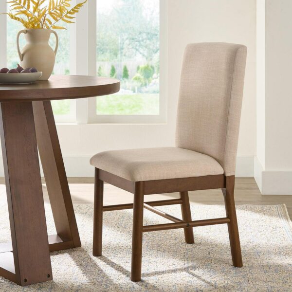 Better Homes and Gardens Reading Tall Dining Chair 2 Pack, Walnut and Cream