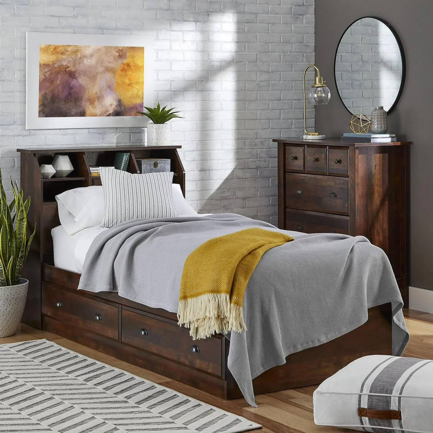 Better Homes and Gardens Leighton Mates Kid's Storage Bed, Twin, Rustic Cherry 6 Better Homes and Gardens Leighton Mates Kid's Storage Bed, Twin, Rustic Cherry - Image 6