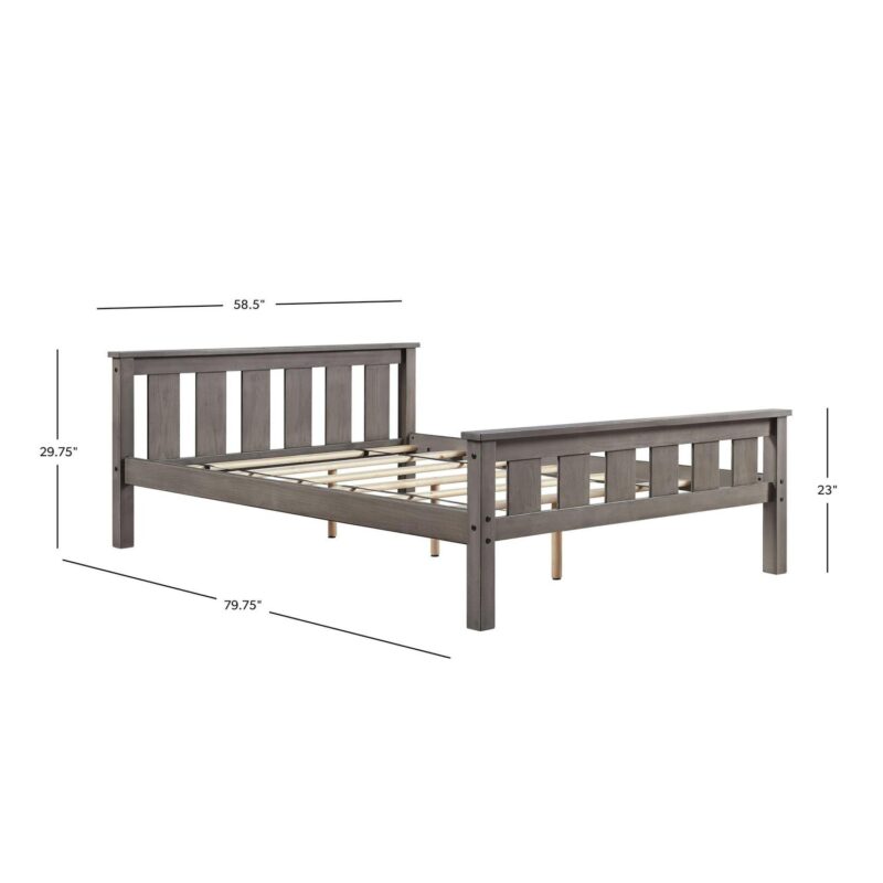 Better Homes and Gardens Kane Wooden Platform Bed, Full Size, Gray - Image 8