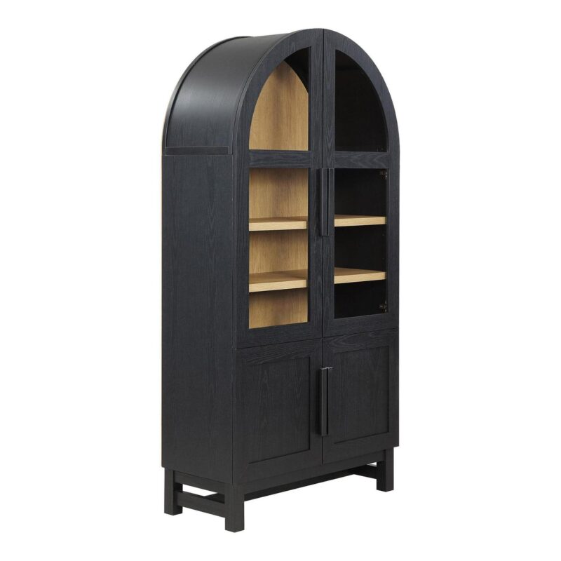 Better Homes and Gardens Juliet Kitchen Rounded Solid Wood Frame Arc Cabinet, Black Finish - Image 13