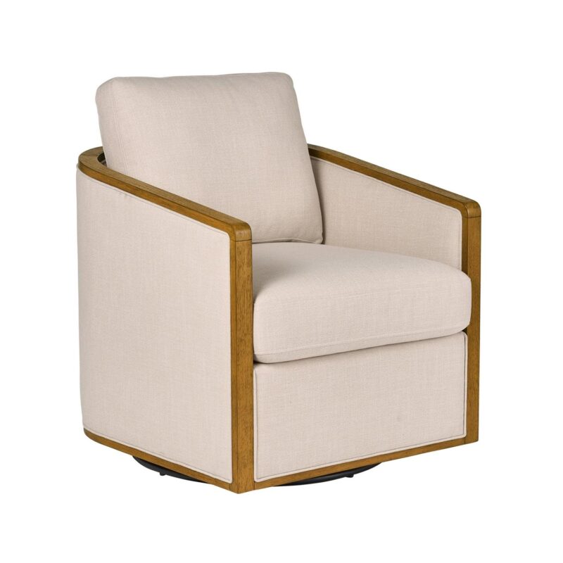Better Homes and Gardens Windsor Swivel Accent Chair, Cream - Image 2