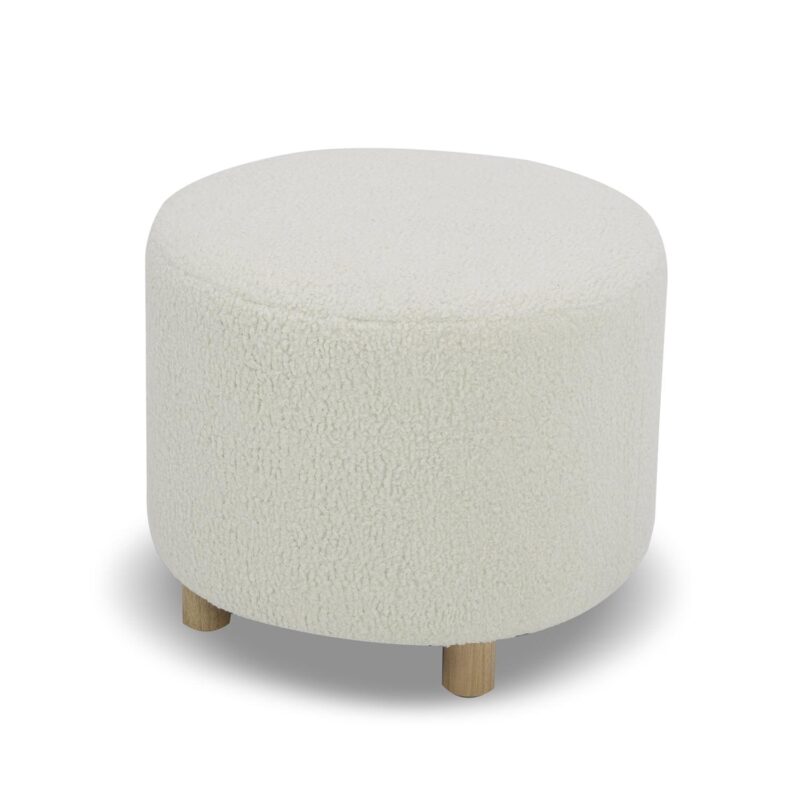 Better Homes and Gardens Mira Round Ottoman, Cream - Image 2